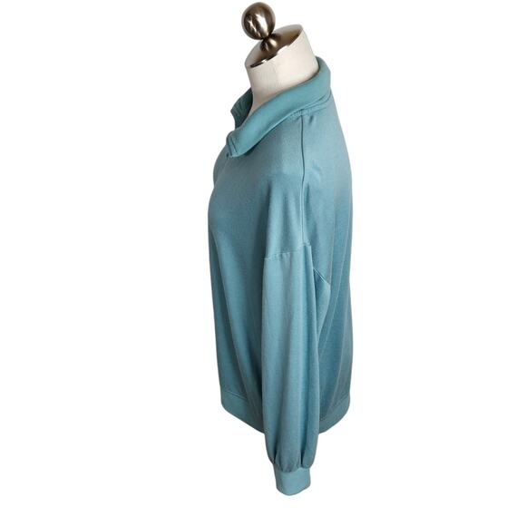Three Dots Quarter Zip Fleece Pullover Nile Blue Women's XL - Picture 8 of 12
